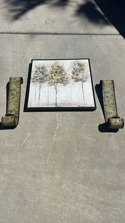 Wall art with candle holder