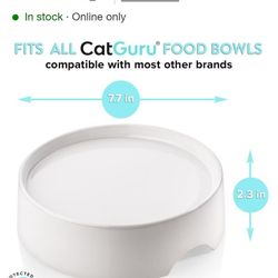 CatGuru Food Table for Cat Bowl, Marshmallow