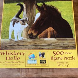 500 Piece Jigsaw puzzle - Cat & horse