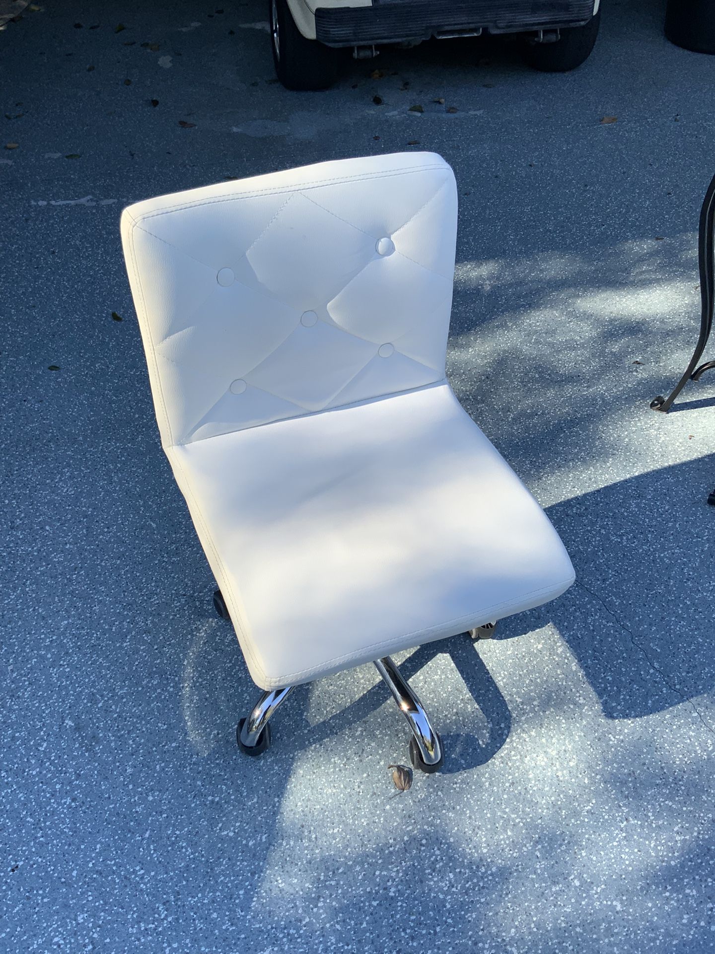 Leather Armless Desk Chair