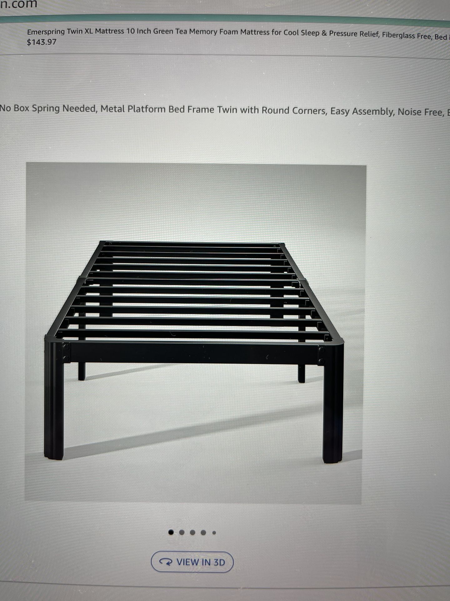 Twin Bed Metal Frame New In Box