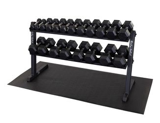 Rubber Dumbbells 5-50 with rack