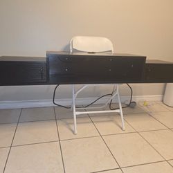 Wall Mounted TV Stand w/ LED Lights + Remote & Storage – Modern Black