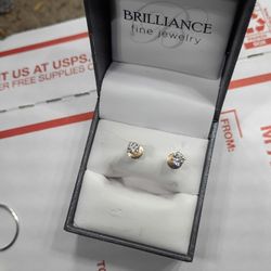 Half Carat 14k Natural Diamond Rose Gold Diamond Stud Earrings Half Carat All 