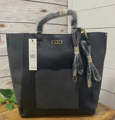 NWT BCBG Womens Carla Tote Shoulder Or Hand Bag Purse Black