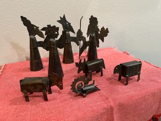 9 Piece Metal Nativity Set