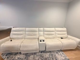 $400 Leather Reclining Couch w Console