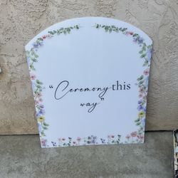 “Ceremony this Way” Acrylic Wedding Signage