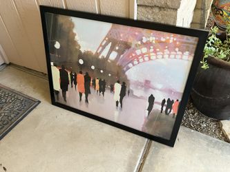 Framed Art: Paris Eiffel Tower Scene 