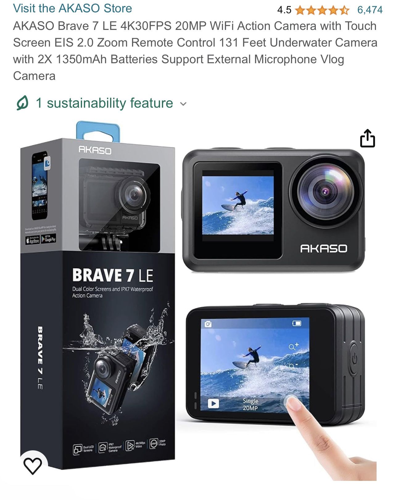 AKASO - Brave 7 LE SE 4K Waterproof Action Camera with Remote 