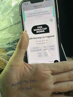 FIFA ticket 4x Norway vs England