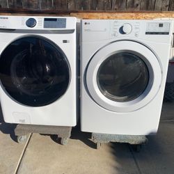 Samsung Washer And LG Electric Dryer In Good Condition For Sale 