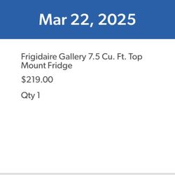 Frigidaire Gallery 7.5 Cu. Ft. Top Mount Fridge
