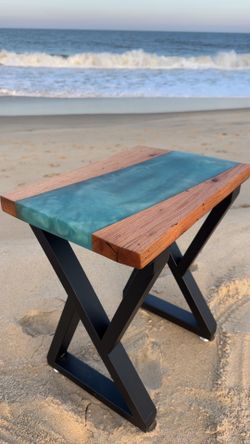 Beautiful Handcrafted Blue/grey river table