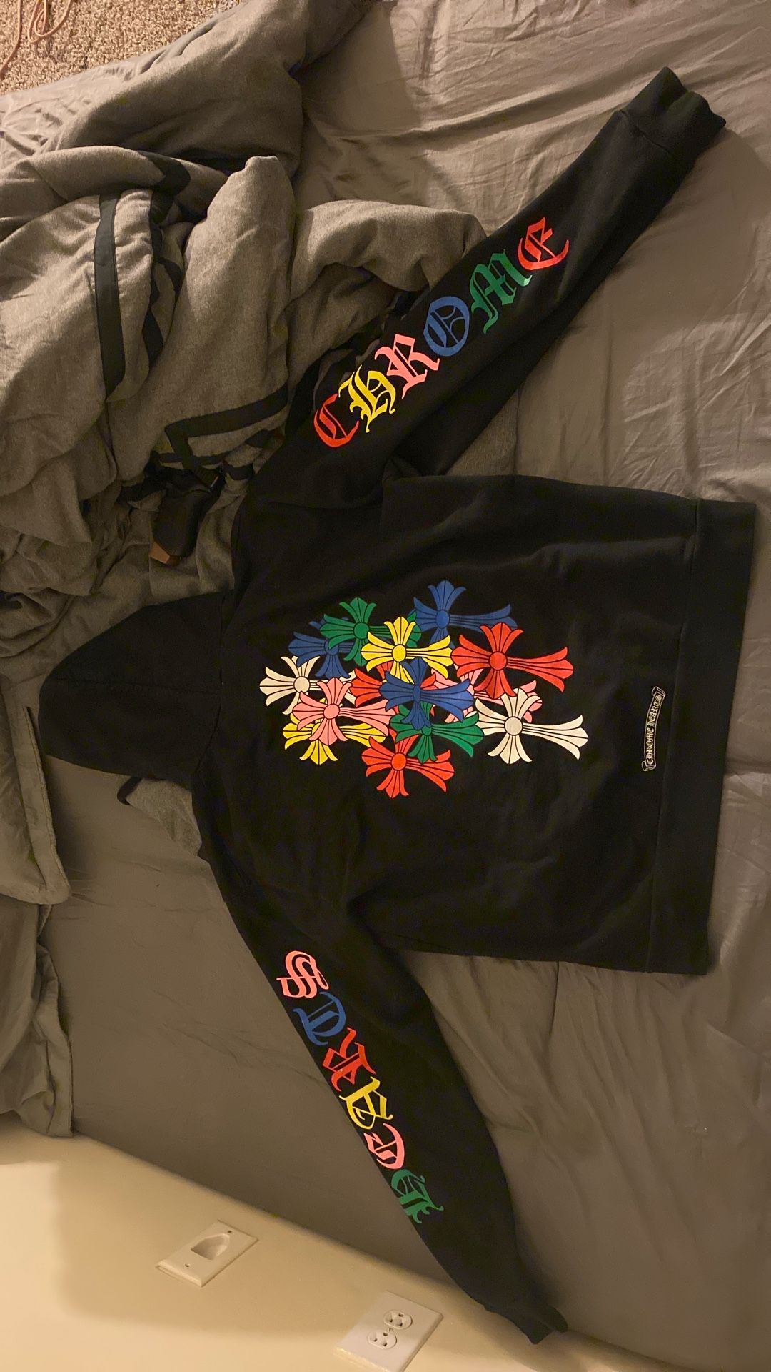 Small in Men Black Chrome Heart Hoodie 