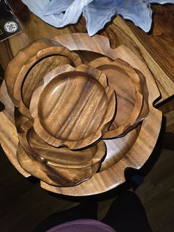 5 piece Wooden bowl set