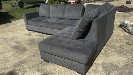 *FREE DELIVERY* Charcoal Gray Tufted 2 Piece Sectional 