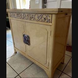 Vintage Henredon Plan 2 by Roy Coleman Asian-style faux goatskin lacquered bar buffet