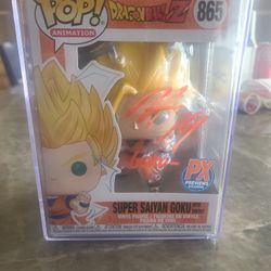 "Dragon Ball Z" #14 Super Saiyan Goku Funko Pop inscribed "Goku" Autographed