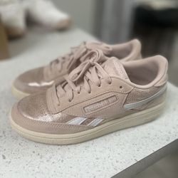 Reebok Pink Sneakers Club C, Metallic Pink, Size 7