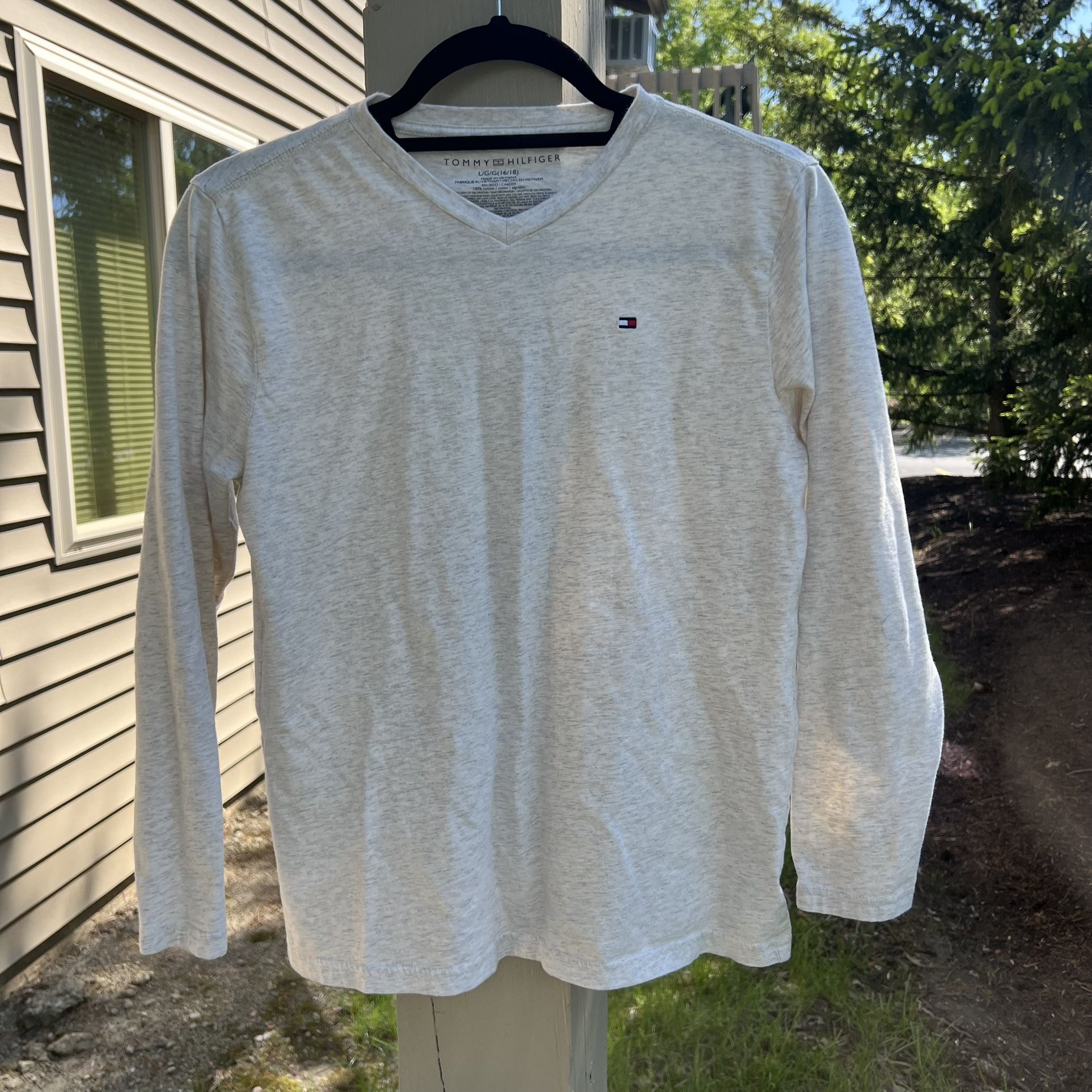 TOMMY HILFIGER LONG SLEEVE SHIRT GREY FOR BOYS