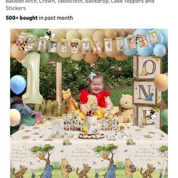 Winne First Birthday Decoration Party Set 