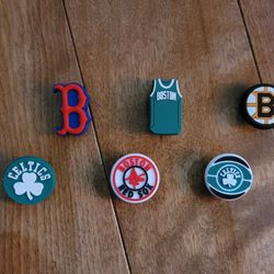 Lot Of 6 Boston Sport Team Shoe Charms 