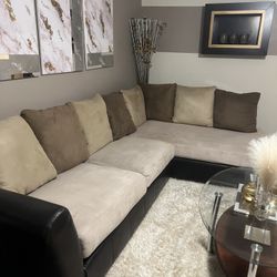  Ashley Furniture Brown Suede 3+ Seater Sofa Sectional 