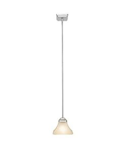 Single bulb brushed nickel hanging pendant light