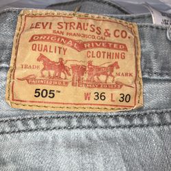 Men’s Levi’s 505 Light Washed Jeans 