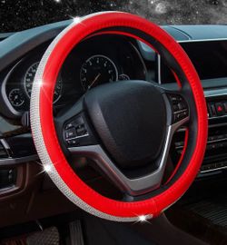 Crystal Rhinestone leather-wheel cover