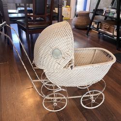 Antique Wicker Baby Carriage