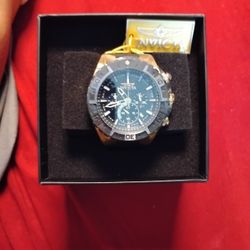 NIB Men's Invicta Aviator #37627 Silicone Stainless Steel 