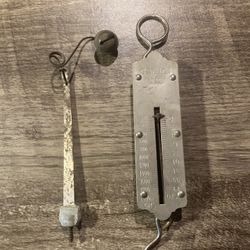 Antique Fishing Bell And Scale