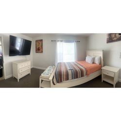 Bedframe, Side Table And Dresser Mattress Not Included