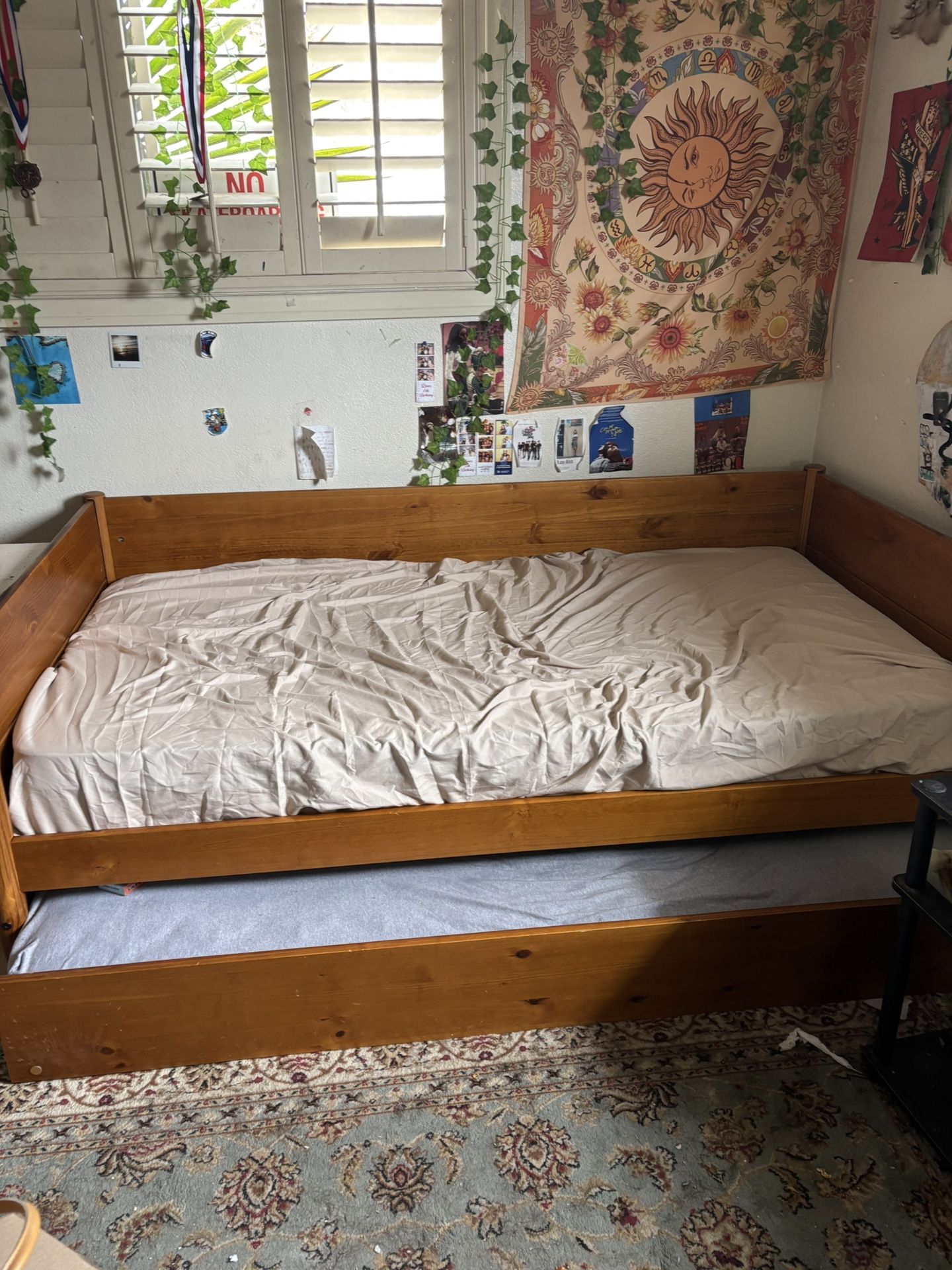 Cherry Wood Twin Bed Trundle