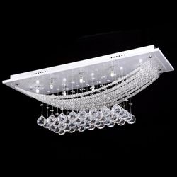 Modern Crystal Chandelier Lighting Decor Ceiling Lamp Flush Rain Drop Elegant