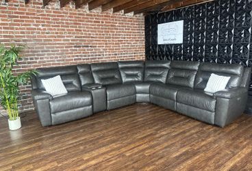 Delivery Available Leather reclining L shape sectional sofa retails 1800
