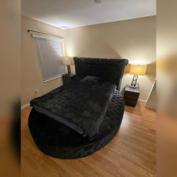 Black velvet King & Queen size bedframe