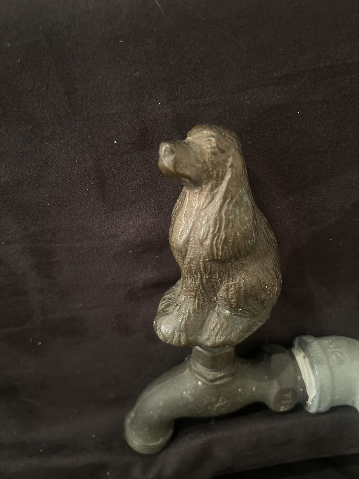 Vintage White Swan Solid Bronze Dog Garden Accent Outdoor Faucet Spigot