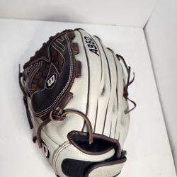 Wilson A950 Baseball/Softball 12.5" Glove Mitt Left Hand Throw LHT White/Brown
