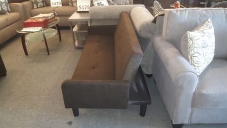 Floor model black microfiber futon sale!