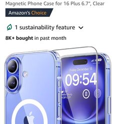 iPhone 16 Plus Phone Clear  Case And 2 Screen Protectora 