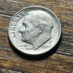 1984 P Dime 