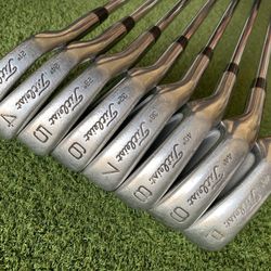 L. H. Titleist Iron Set DCi 8 Pieces (3, 4, 5, 6, 7, 8, 9, and PW) Regular Flex Steel Shafts +60* Wedge -1”