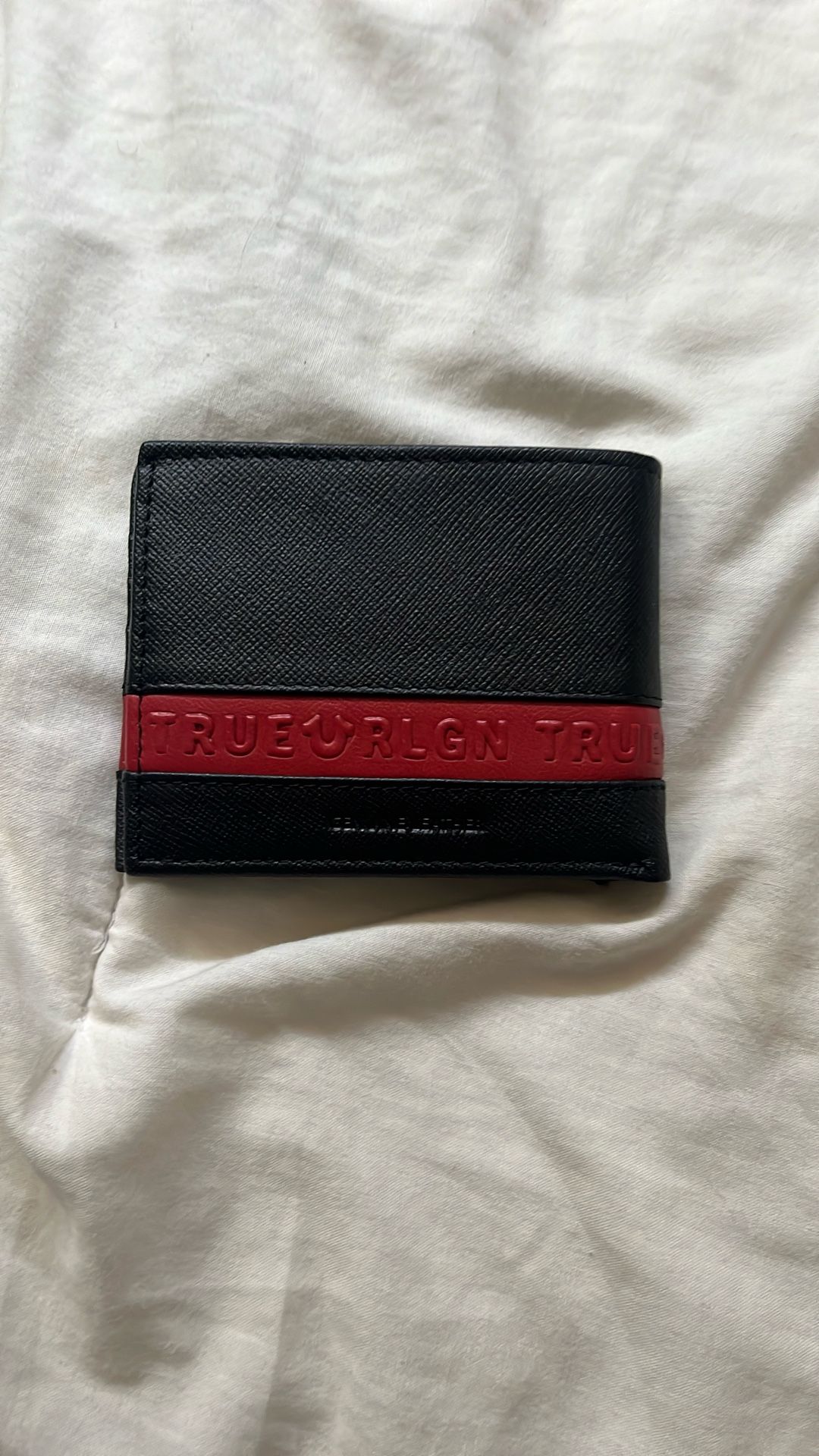 Red And Black Leather True Religion Wallet