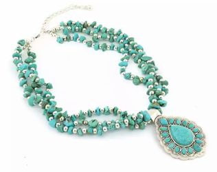 Turquoise Bohemian Multilayer Statement Necklace