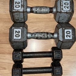 Dumbbells, 2-(20pounds, 2-(5 pounds For Home Gym