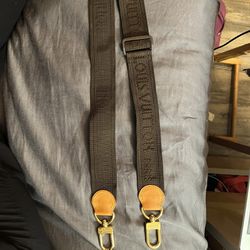 Louis Vuitton Brown Adjustable Fabric And Leather Bag Strap