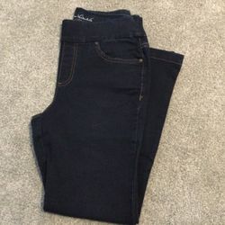 GLORIA VANDERBILT ALL-AROUND SLIMMING EFFECT WOMENS DARK BLUE JEANS DENIM PANTS SIZE 10P 10 PETITE